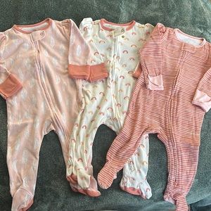 Three onesies pajamas set